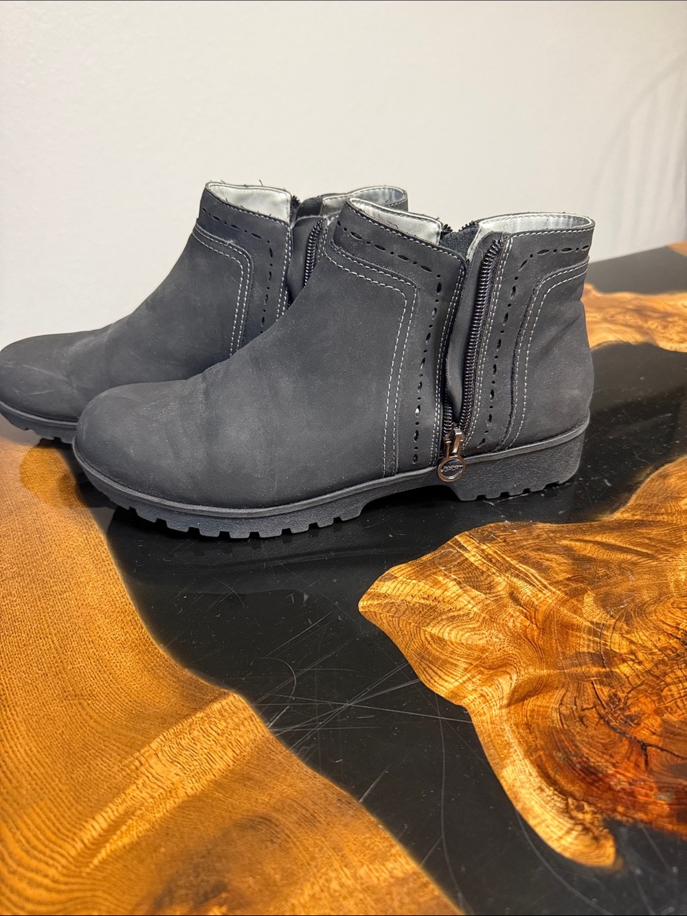 Women’s Black Ankle Boots with Side Zip